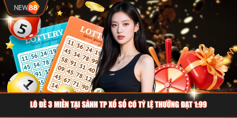 Lô đề 3 miền tại sảnh TP xổ số có tỷ lệ thưởng đạt 1:99