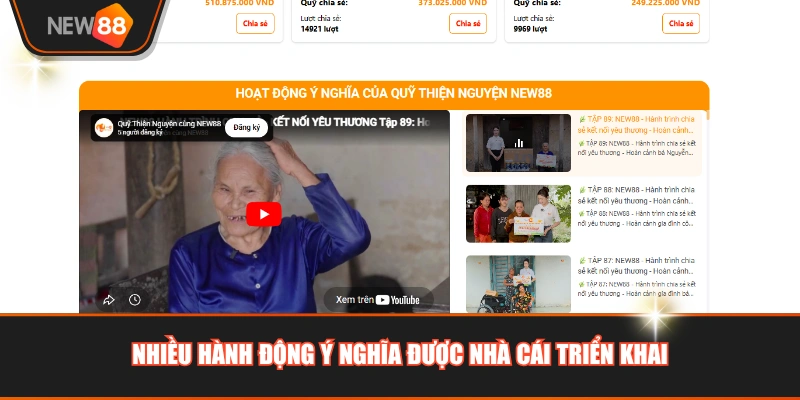 Nhiều hành động ý nghĩa được nhà cái triển khai