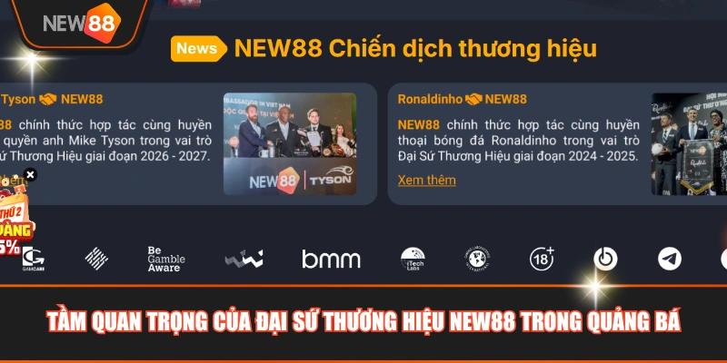 Tầm quan trọng của đại sứ thương hiệu NEW88 trong quảng bá